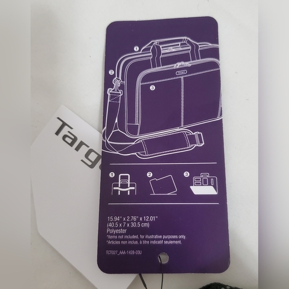 Targus Classic Slim Ergonomic Briefcase Laptop Messenger Travel Office Bag - Picture 12 of 12